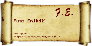 Fusz Enikő névjegykártya